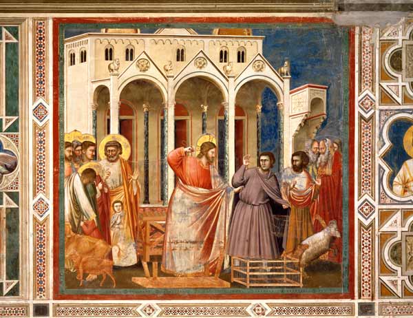 Giotto, Les Marchands chasses du temple à Giotto di Bondone