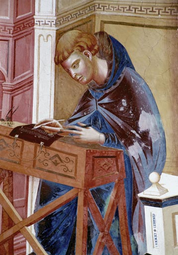 Gregorius mit einem Schreiber à Giotto di Bondone