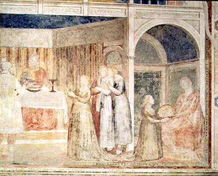 Herod's Banquet, detail of Salome, from the Peruzzi chapel à Giotto di Bondone