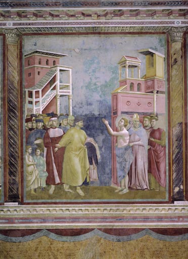 Der hl. Franziskus sagt sich von seinem Vater los à Giotto di Bondone
