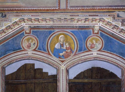 Madonna mit Kind und zwei Engeln à Giotto di Bondone