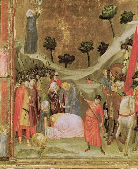 The Martyrdom of St. Paul, right hand panel from the Stefaneschi Triptych, c.1320 (detail of 214100) à Giotto di Bondone