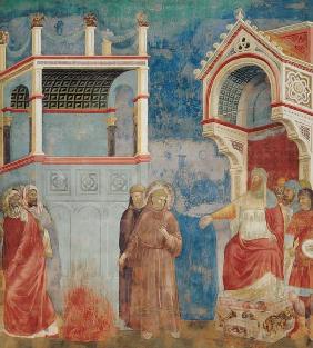 The Trial by Fire, St. Francis offers to walk through fire, to convert the Sultan of Egypt in 1219