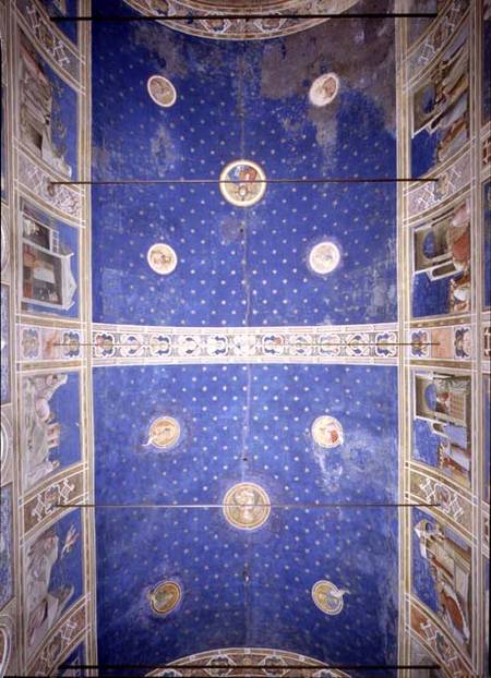 View of the ceiling vault with medallions depicting Christ, Madonna and Child and the Doctors of the à Giotto di Bondone