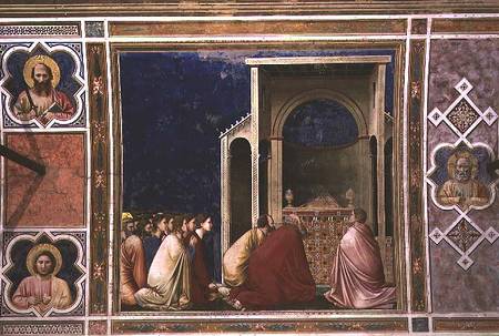 The Virgin's Suitors Praying before the Rods in the Temple à Giotto di Bondone