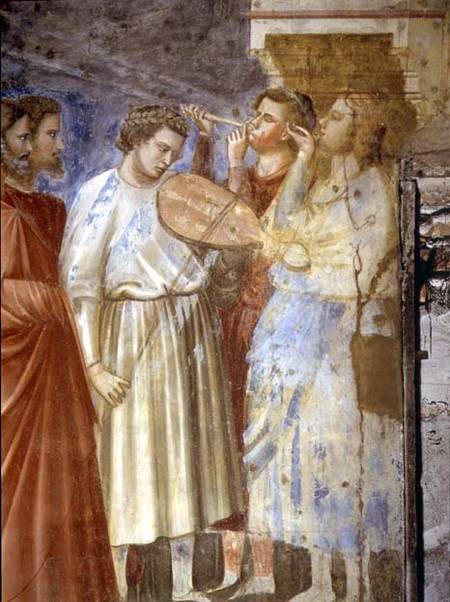 The Virgin's Wedding Procession, detail of the musicians, c à Giotto di Bondone