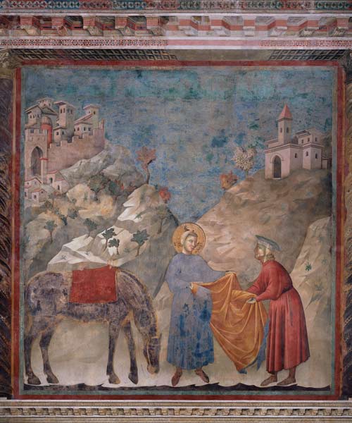 St. Francis Gives his Coat to a Stranger à Giotto di Bondone