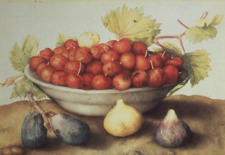 A Bowl of Cherries and Figs à Giovanna Garzoni