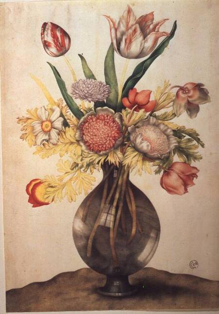 Crystal Vase of Flowers (w/c on parchment) à Giovanna Garzoni