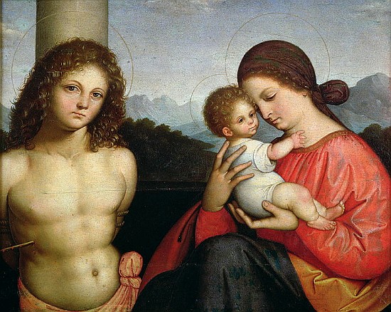 Madonna and Child with St. Sebastian à Giovanni Agostino da Lodi