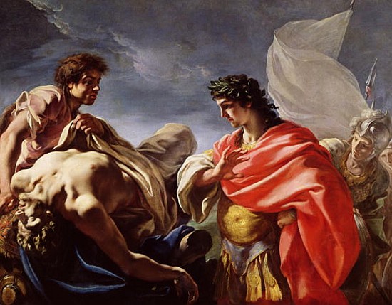 Achilles Contemplating the Body of Patroclus à Giovanni Antonio Pellegrini
