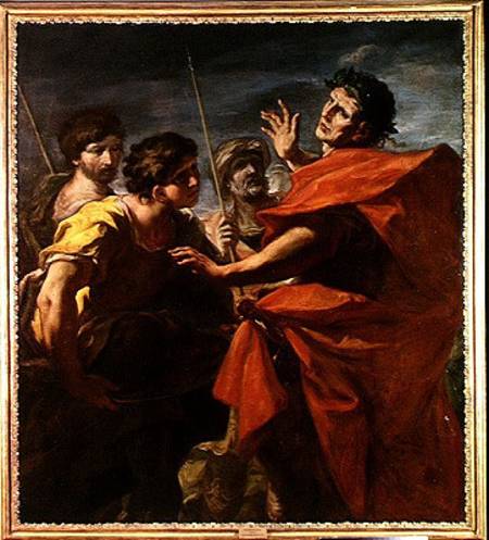The Head of Pompey (106-48 BC) Presented to Caesar (100-44 BC) à Giovanni Antonio Pellegrini