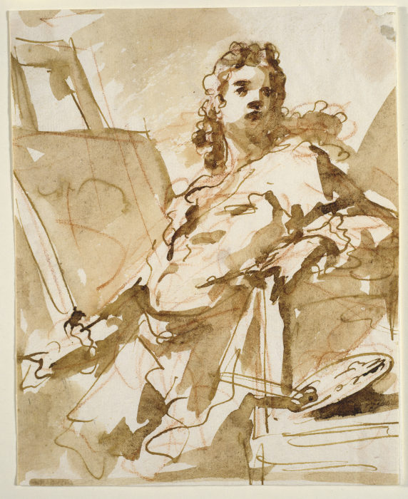 Self-Portrait in Front of the Easel à Giovanni Antonio Pellegrini