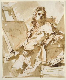 Self-Portrait in Front of the Easel