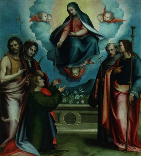 The Virgin of the Sacred Girdle with SS. Thomas, John the Baptist, Louis, John Gualberto and Joseph à Giovanni Antonio Sogliani