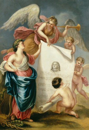Allegorical study for a memorial print of Handel à Giovanni Battista Cipriani