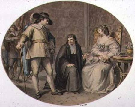 Oliver Cromwell discovering his Chaplain, Jeremiah White, on his Knees before his youngest Daughter, à Giovanni Battista Cipriani