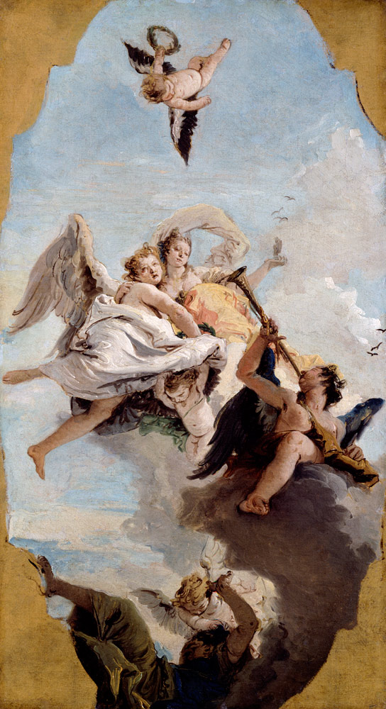 Fortitude and Wisdom, or Wisdom putting Ignorance to Flight, modello for a ceiling fresco in the Vil à Giovanni Battista Tiepolo