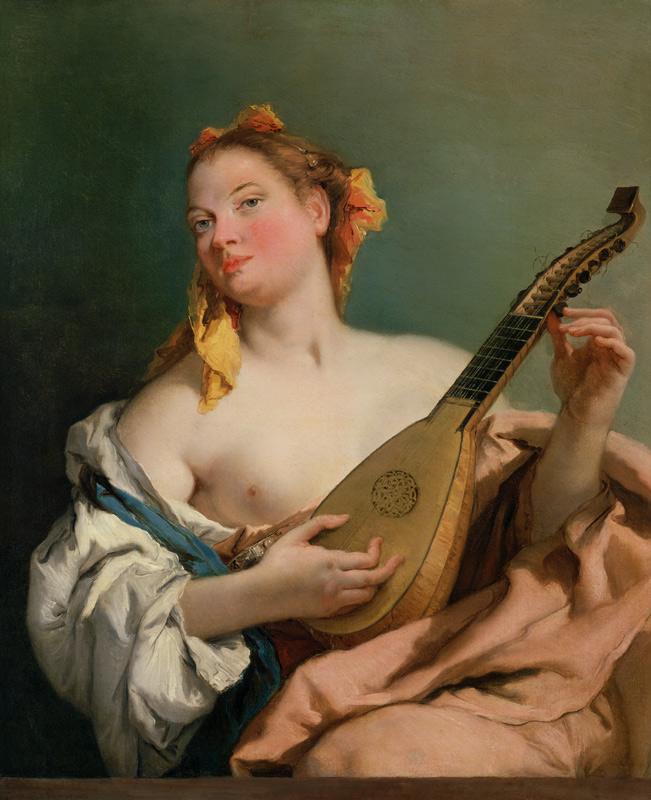 G.B.Tiepolo, Femme a la mandoline à Giovanni Battista Tiepolo