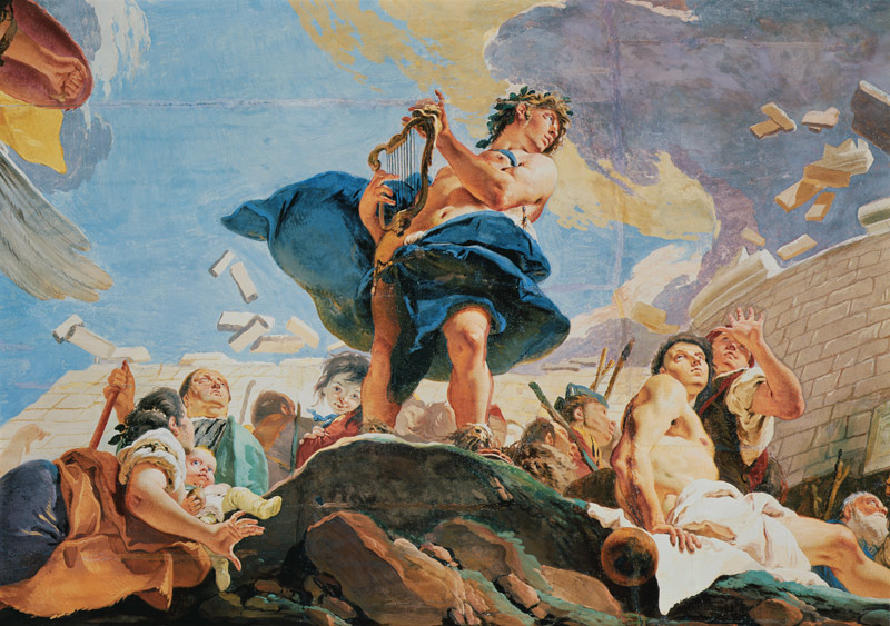 The Force of Eloquence, Amphion raising the walls of Thebes with his lyre à Giovanni Battista Tiepolo
