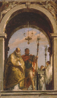 Bildnis zweier Heiliger in einem Torbogen à Giovanni Battista Tiepolo