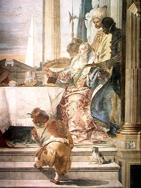 Cleopatra's Banquet, detail of Cleopatra and a dwarf à Giovanni Battista Tiepolo