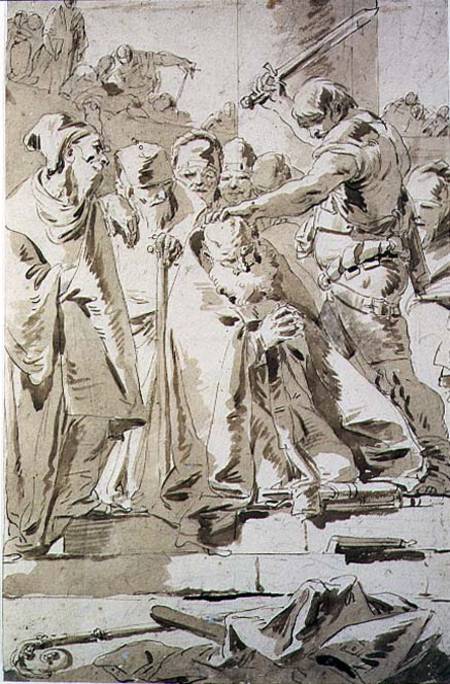 The Decapitation of a Bishop (pen & ink on paper) à Giovanni Battista Tiepolo