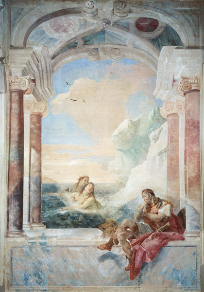 Achilles consoled by his mother, Thetis, from 'The Iliad' by Homer, 1757 (fresco) à Giovanni Battista Tiepolo
