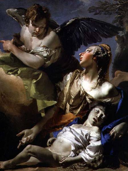 Hagar Assisted by the Angel à Giovanni Battista Tiepolo