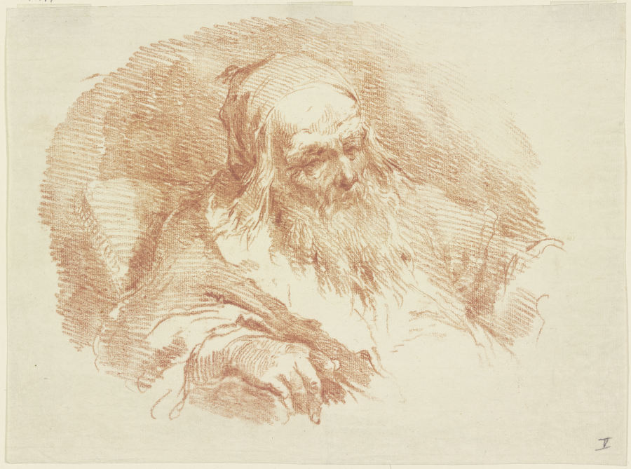 Studienkopf eines bärtigen alten Mannes à Giovanni Battista Tiepolo