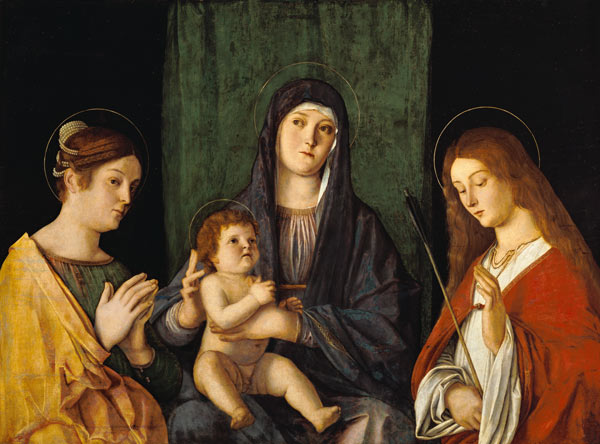 La jeune femme et l'enfant avec Sainte Kathatina et Sainte Ursula à Giovanni Bellini