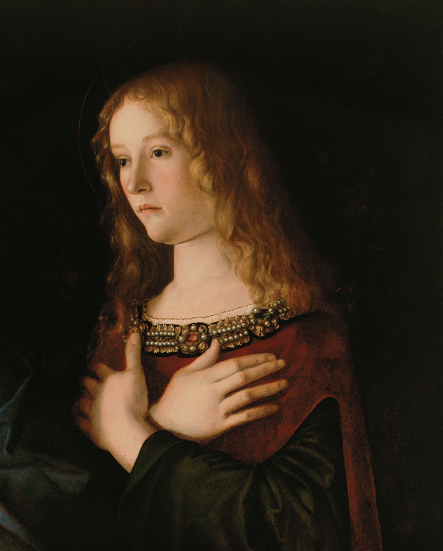 Mary Magdalene, detail from the Virgin and Child with St. Catherine and Mary Magdalene à Giovanni Bellini