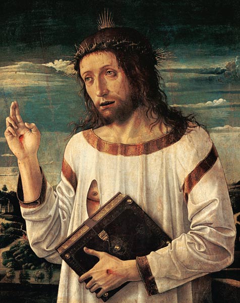 Le Christ bénissant. à Giovanni Bellini