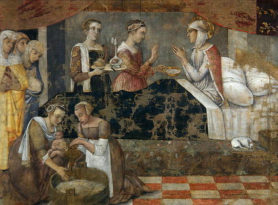 Birth of the Virgin (tempera on panel) à Giovanni Bellini