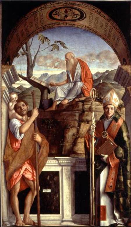 St. Jerome, St. Christopher and St. Augustine à Giovanni Bellini