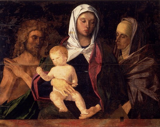 Madonna and Child with St. John the Baptist and St. Anne à Giovanni Bellini