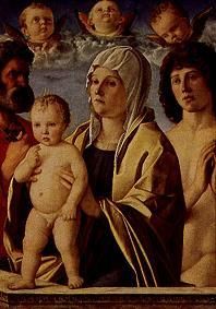 Marie avec l'enfant entre le Saint  Pierre et Sébastien à Giovanni Bellini