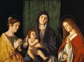 La jeune femme et l'enfant avec Sainte Kathatina et Sainte Ursula