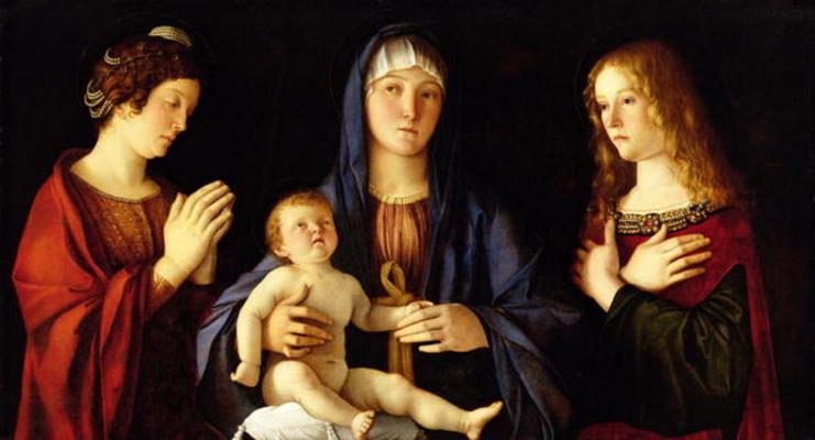 Virgin and Child with St. Catherine and Mary Magdalene, c.1500 (oil on panel) à Giovanni Bellini