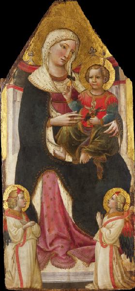 Enthroned Madonna and Child with Angels