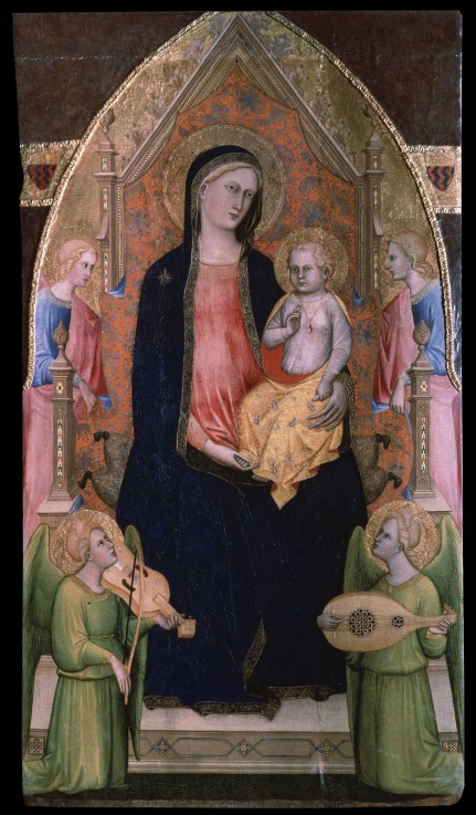 The Virgin and Child enthroned with attendant Angels à Giovanni di Bartolomeo Cristiani