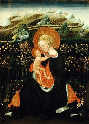 Madonna of Humility, c.1450-60 (tempera on panel) à Giovanni  di Paolo di Grazia