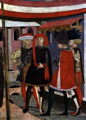 Frontal from the Adimari Cassone, detail of four men