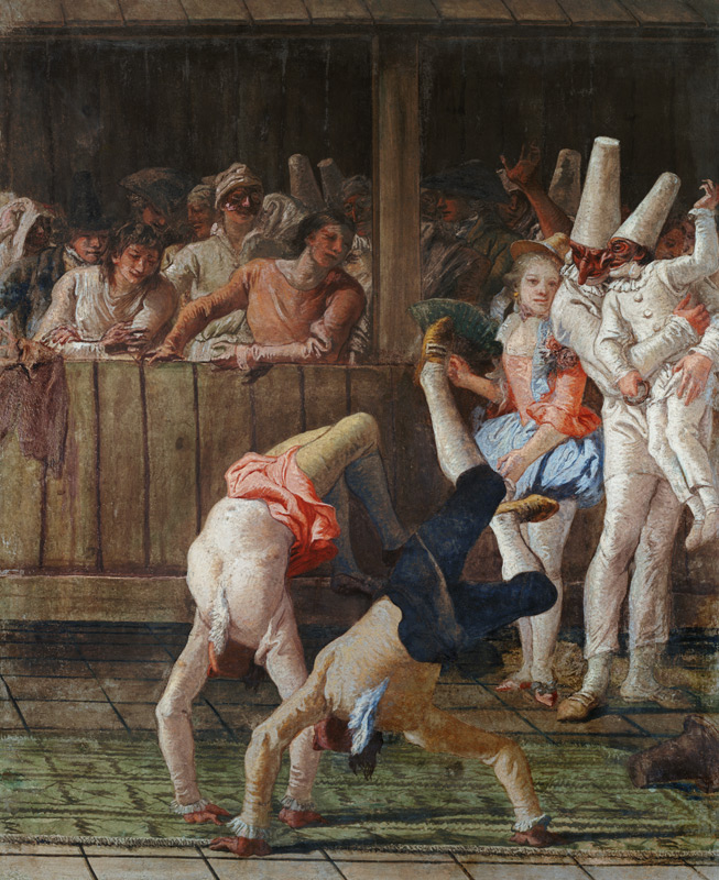 Les bateleur de foire (Saltimbanchi, Colombina e Pulcinella) à Giovanni Domenico Tiepolo