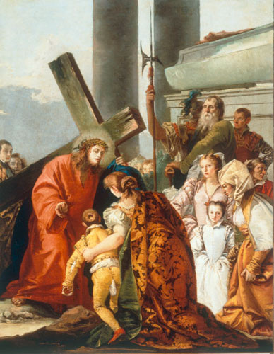 Le Christ console une femme en pleurs à Giovanni Domenico Tiepolo