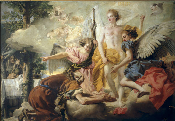 G.D.Tiepolo/Trois Anges/Abraham/V.1768 à Giovanni Domenico Tiepolo