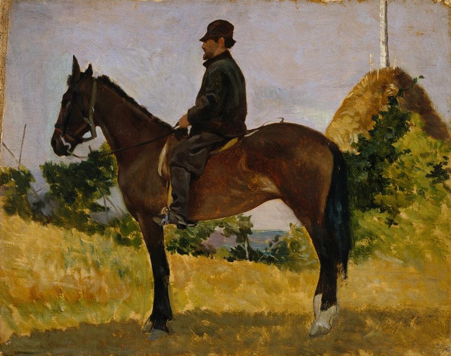 Diego Martelli a cavallo à Giovanni Fattori