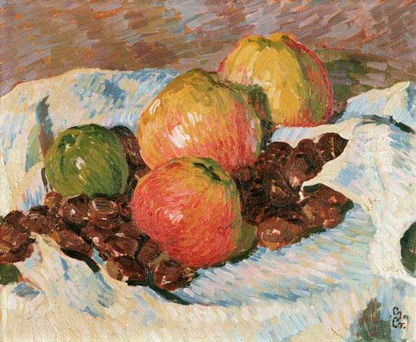 Vie avec des pommes et des châtaignes à Giovanni Giacometti