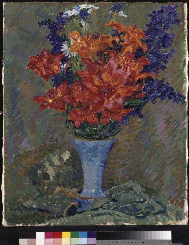 Feuerlilien (Feldblumenstrauss). à Giovanni Giacometti