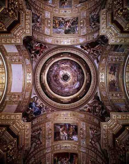 The Vision of Paradise, frescoes on the ceiling and cupola of Sant'Andrea della Valle, Rome à Giovanni Lanfranco